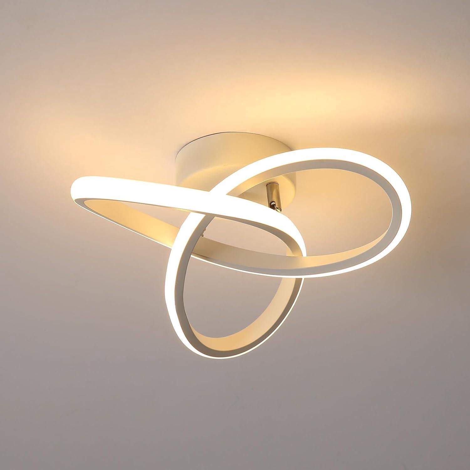Nowoczesna lampa sufitowa LED, 22 W, 2500 lm, kreatywny kwiat, biała lampa sufitowa do sypialni, korytarza, balkonu, ciepła biel 3000 K