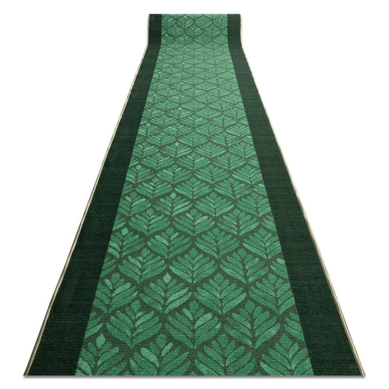 CHODNIK PODGUMOWANY LIŚCIE zieleń 67cm 67x940 cm