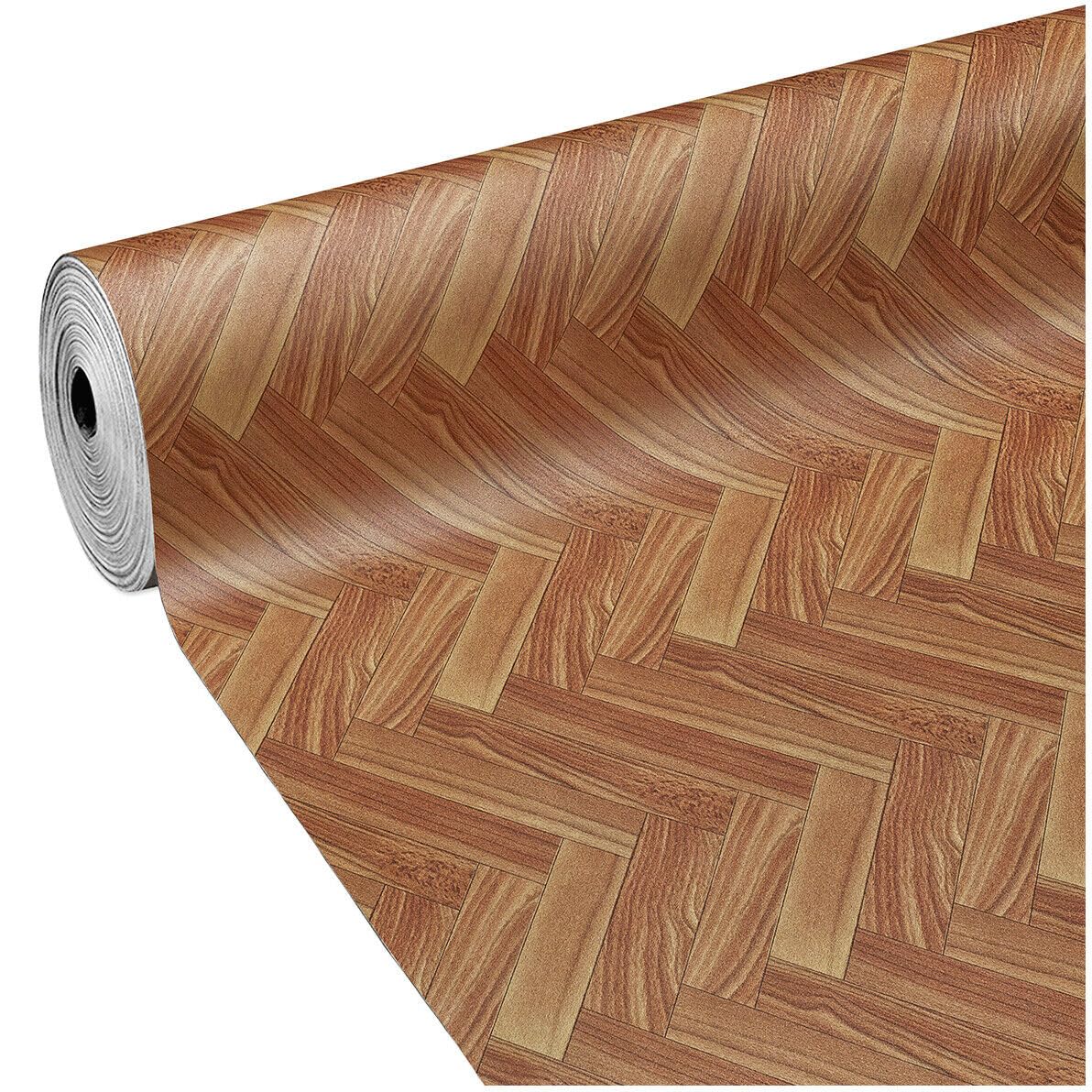 Wykładzina Podłogowa PCV Rolka Winyl 31 Rozmiarów Wzornictwo Drewno 100x400 Cm Etap jodełki (E)