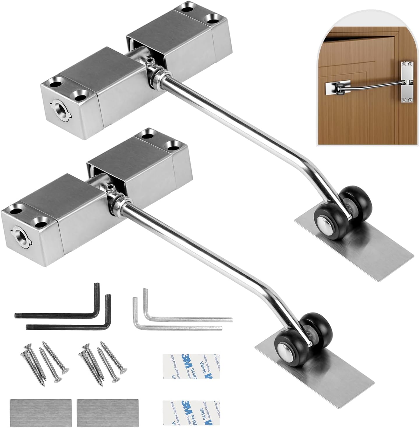2 sztuki Automatycznego Regulowanego samozamykacza do drzwi ze stopu cynku, Regulowane zamknięcie do drzwi, Sprężyna do biura sypialni