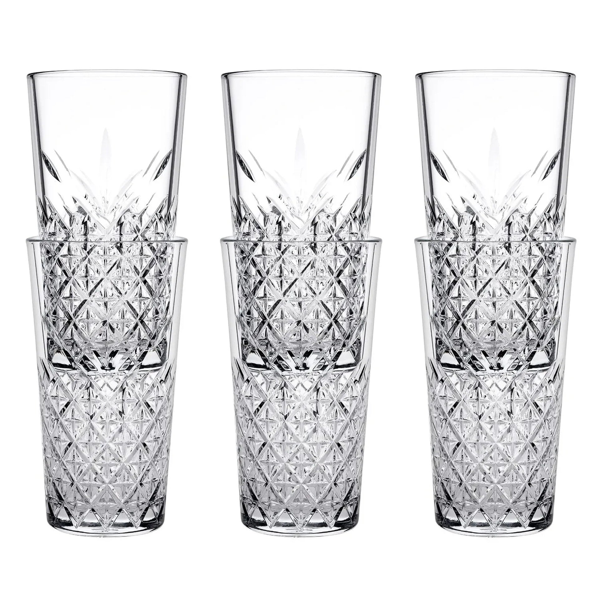Szklanki long drink, szklanki wysokie 6 zestawu - Timeless stackable, 470 ml