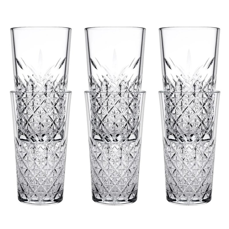 Szklanki long drink, szklanki wysokie 6 zestawu - Timeless stackable, 470 ml