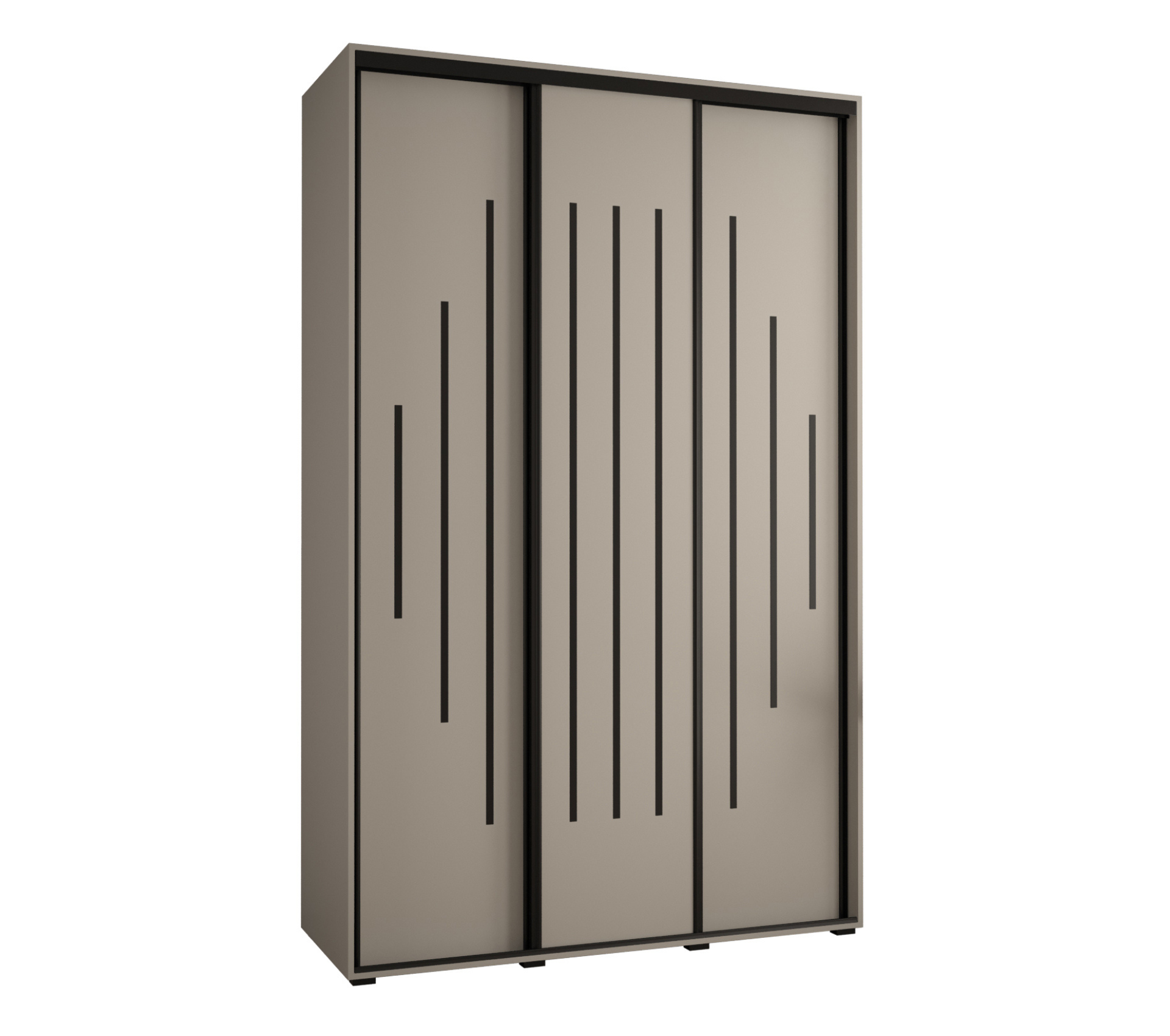 Szafa przesuwna wysoka Dakota 12 160 x 45 x 235,2 cm kaszmir + u. czarny - Abiks Meble