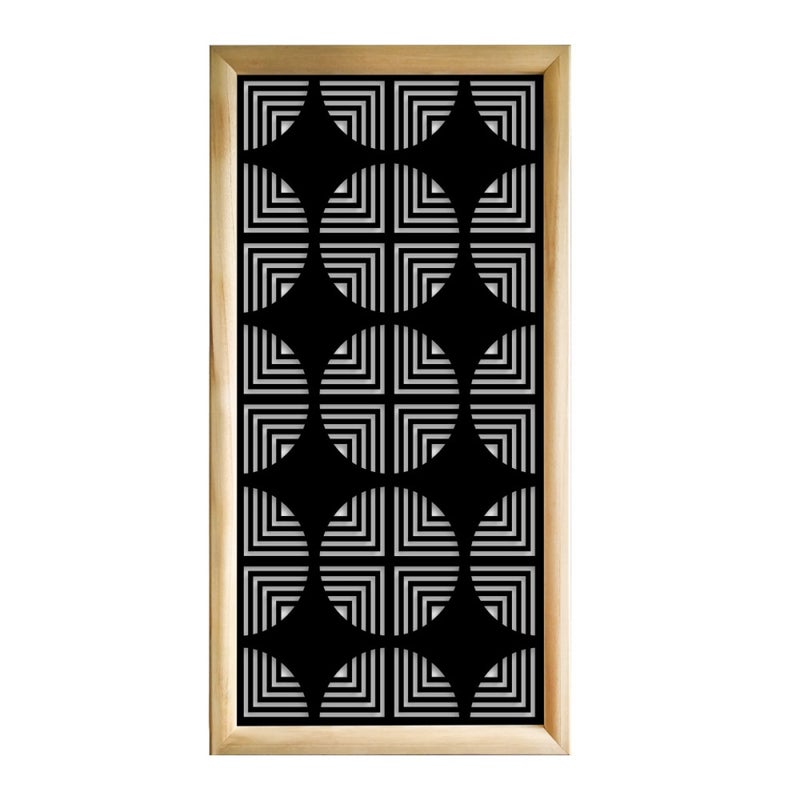 VINTAGERADIO - Prostokątne moduły dekoracyjne z drewna i PCV - Rozmiar 47x94 cm - Grubość 47 mm - Kolor wewnętrzny CZARNY