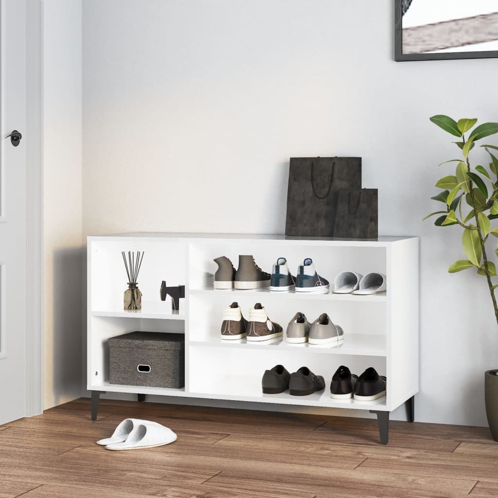 vidaXL Szafka na buty, wysoki połysk, biała, 102x36x60 cm