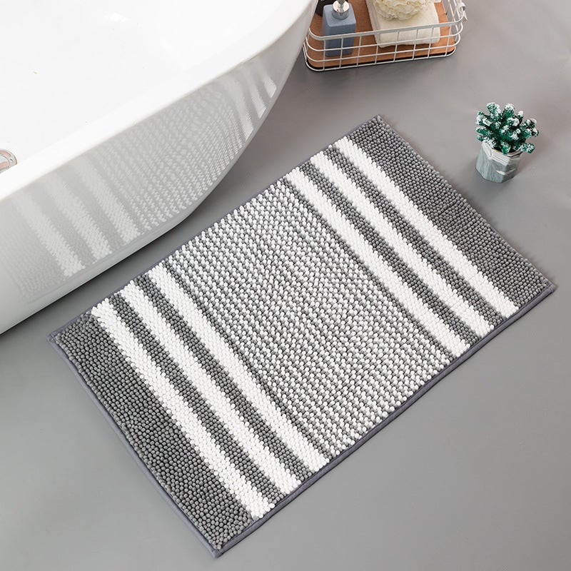 Dywanik łazienkowy, dywanik do kąpieli z szenili w paski, wyjątkowo miękki i chłonny, antypoślizgowy dywanik podłogowy do łazienki 40*60 cm