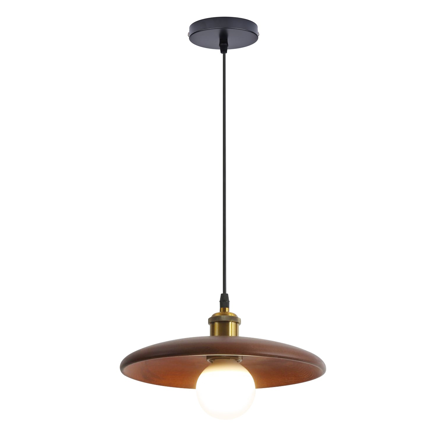 Lampa wisząca 35 cm, żyrandol vintage z żarówką, plafon, lampka nocna, oświetlenie wyspy kuchennej do kuchni, jadalni, sypialni (światło ciepłe)