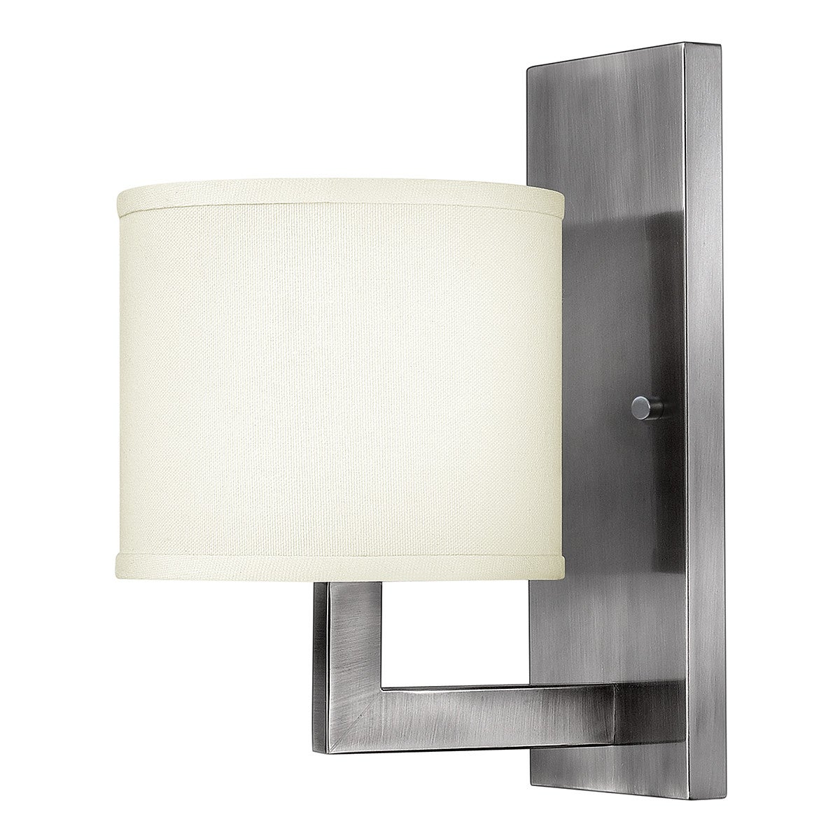 Applique Hampton, nickel antique et acrylique, abat-jour blanc cassé, 1 ampoule