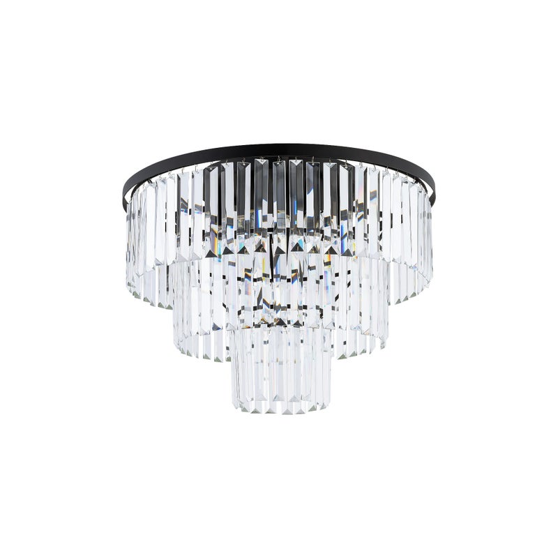 Lampa sufitowa plafon LED Nowodvorski CRISTAL 7627 stal, czarny