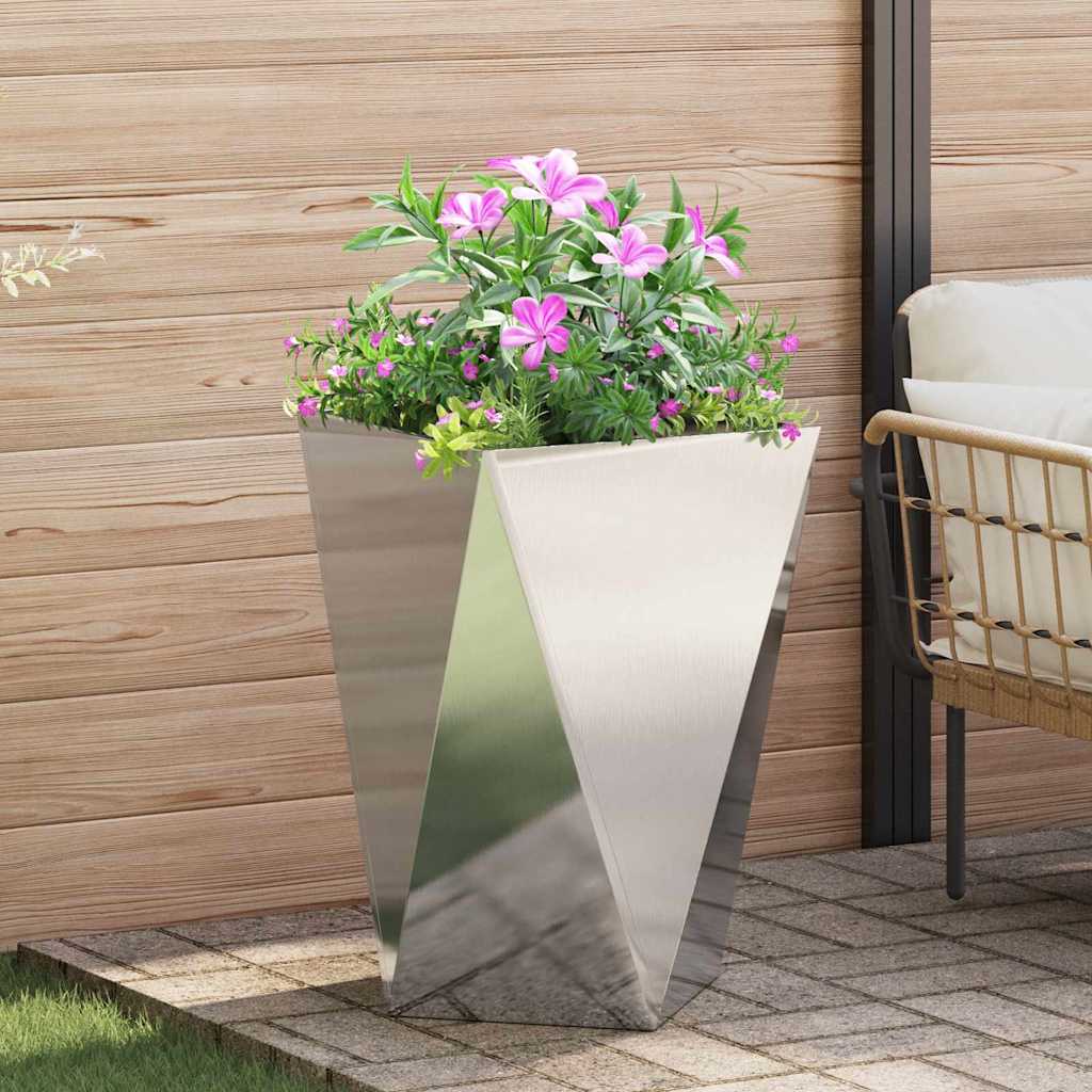 Donica Srebrny 50 x 50 x 75 cm Stal nierdzewna vidaXL