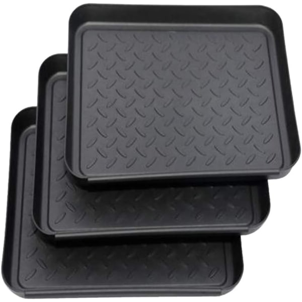 Zestaw 3 półek na buty, plastikowa tacka ociekowa na buty, mała mata na buty, mata ociekowa, półka, tacka na buty, tacka ociekowa, 35x27x3 cm