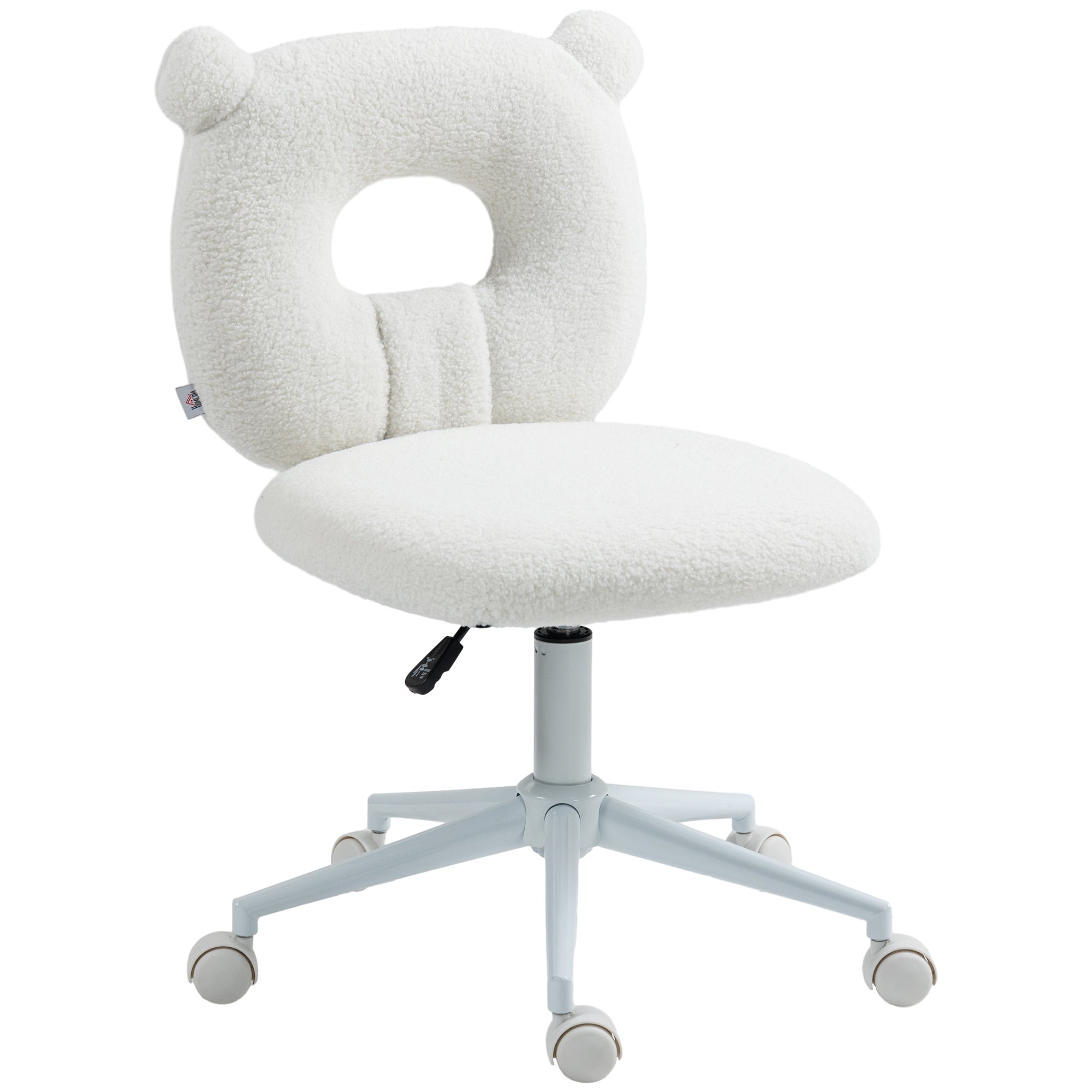 Ergonomiczne krzesło biurowe obrotowe 50 x 56 x 90 cm, z obrotem 360°, biały, poliester oraz tkanina