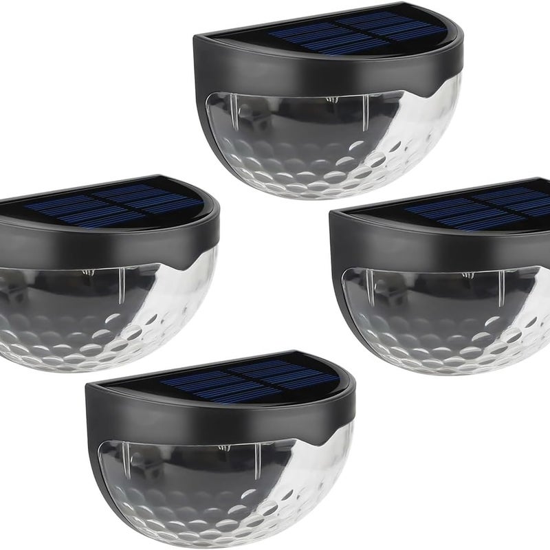 Lampy solarne zewnętrzne z ciepłym oświetleniem LED, odpowiednie do ogrodzeń, schodów, patio i tarasów (czarne, zestaw 4 szt.)
