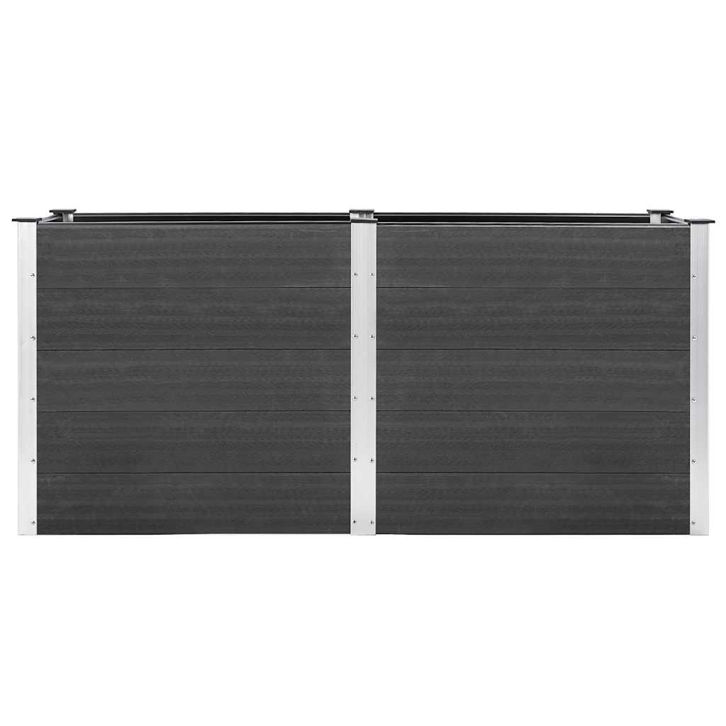 Podwyższona donica ogrodowa, 200x50x91 cm, WPC, szara