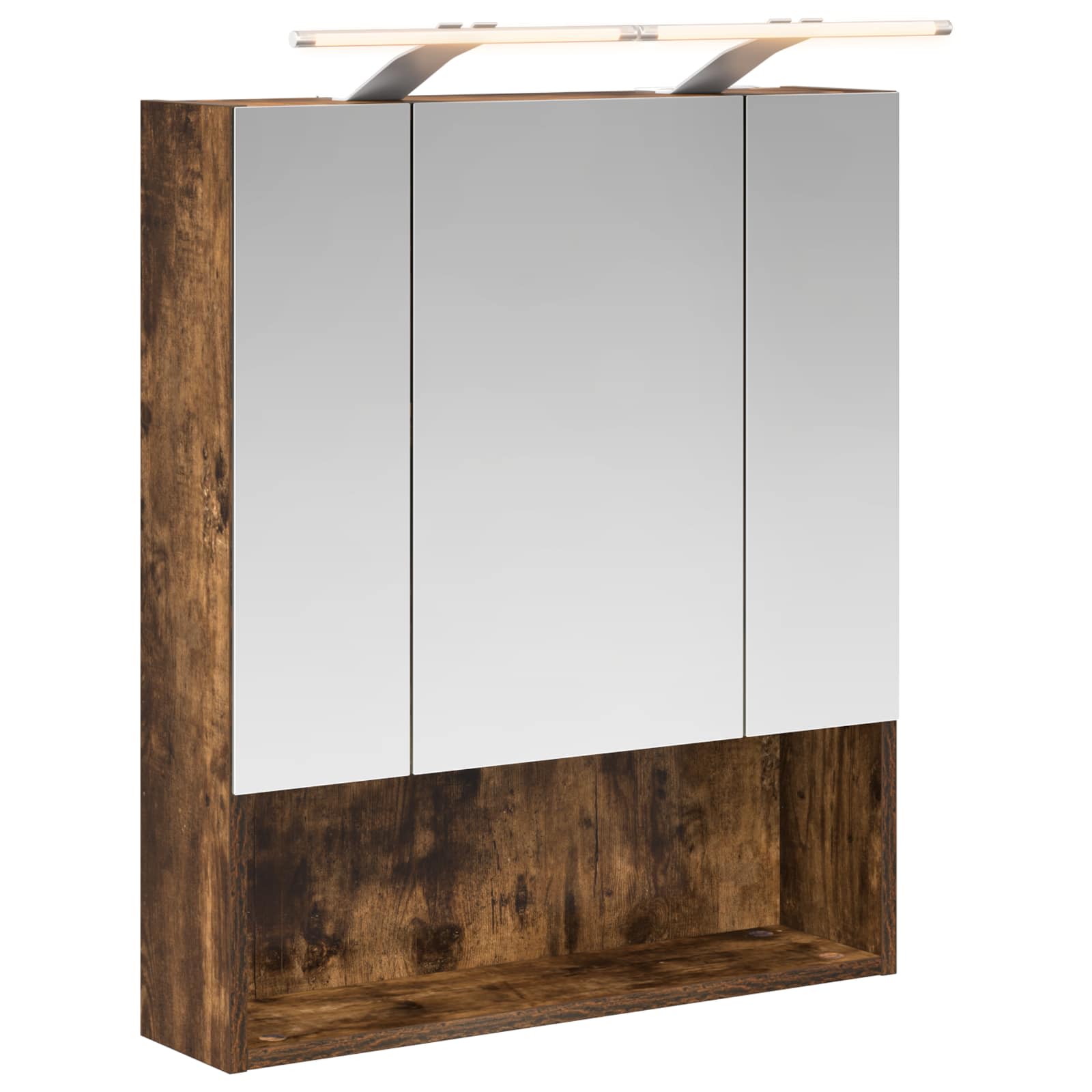 Szafka z lustrem do łazienki Dąb wędzony 60 x 14.5 x 70 cm