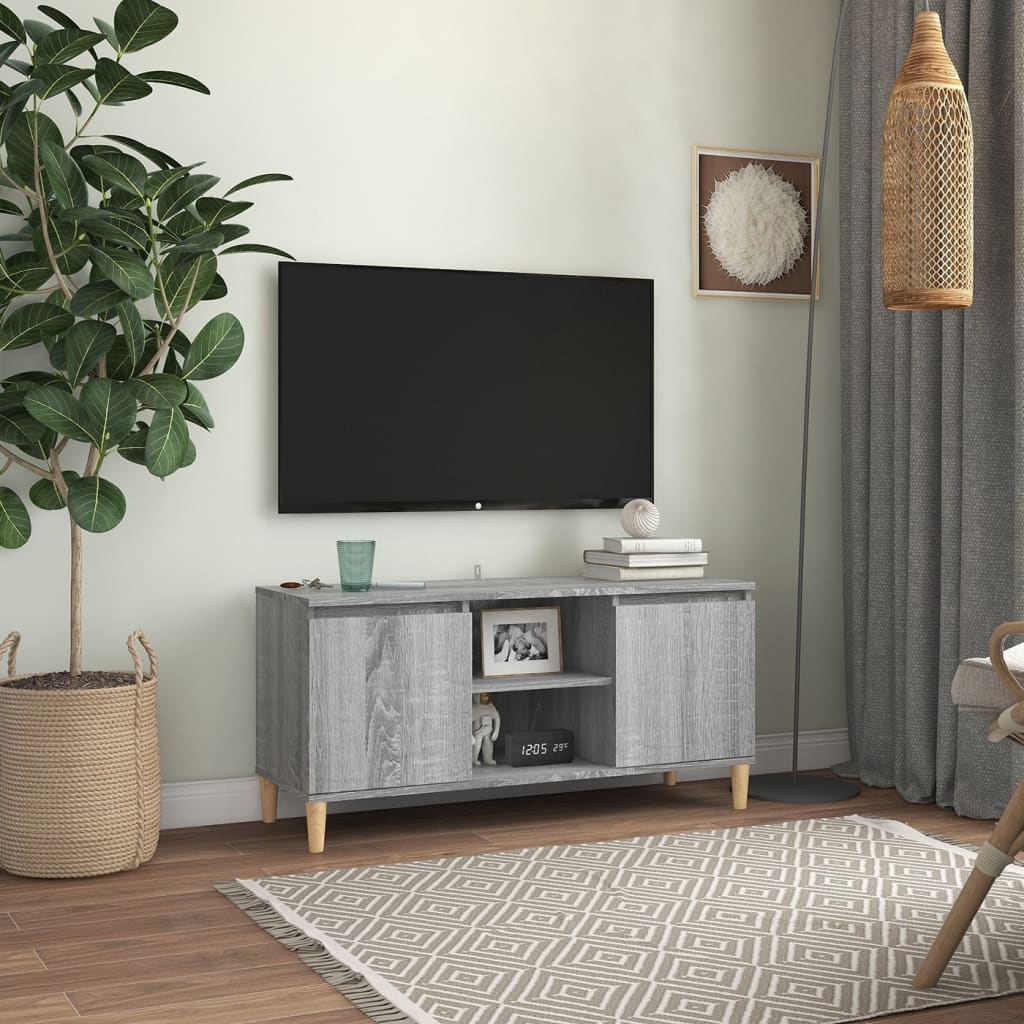 Szafka TV, drewniane nogi, szary dąb sonoma, 103,5x35x50 cm vidaXL