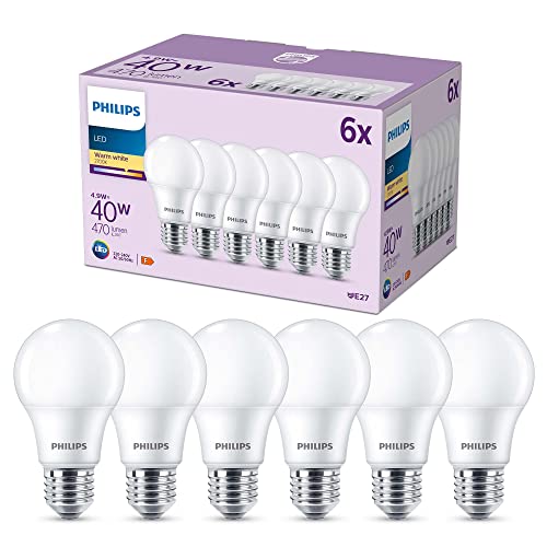 Żarówka LED E27 A60 4.9 W = 40 W 470 lm 2700K Ciepła biel 180st EC Multipack Philips 6 szt.