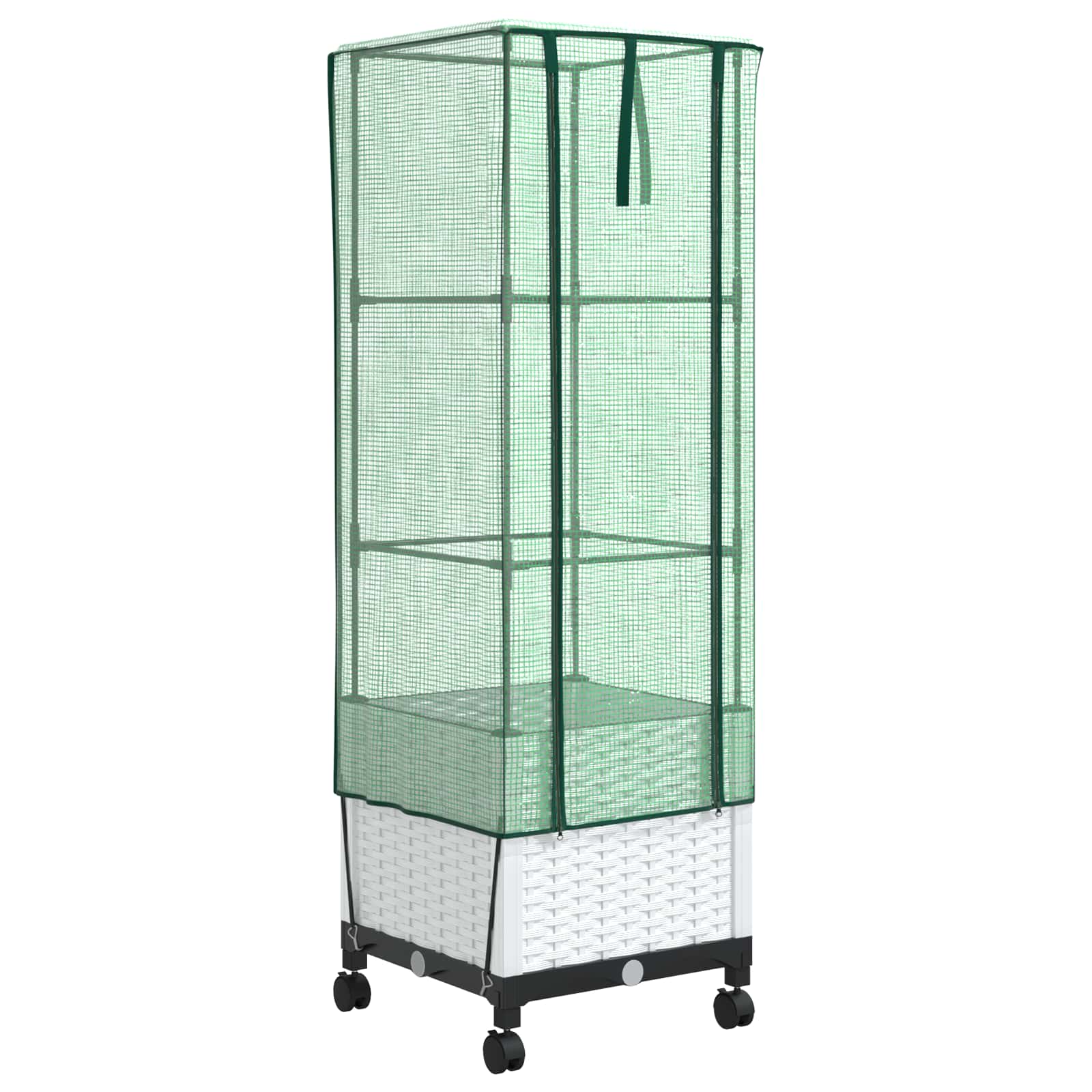 Donica Ogrodowa z Polipropylenu 40x40x145 cm Biała na Taras