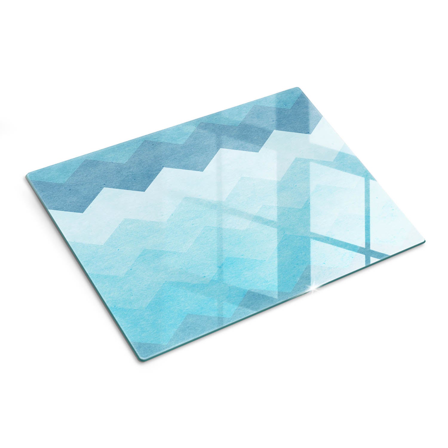 Deska szklana do krojenia i ochrony blatu z nadrukiem - Wzór Chevron - 30x40 - Tulup