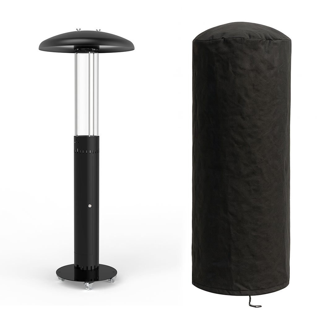 Tempo Style – piecyk ogrodowy na pellet Lumea | Ogrzewanie do 6 godzin | Regulowana moc 4,6–7 kW | W zestawie kółka, rękawice, szczotka i powerbank