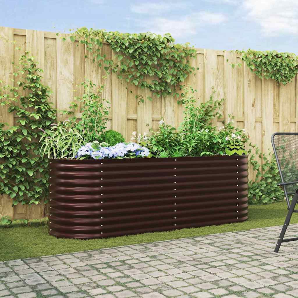 Podniesiony grządka Brązowy 240 x 80 x 81 cm Stal vidaXL