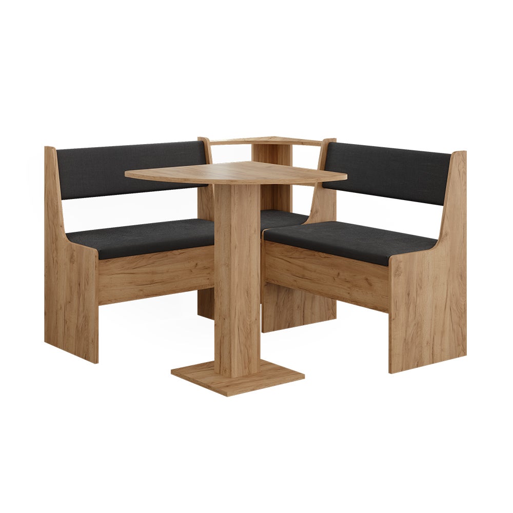 Vicco Grupa ławek narożnych Roman, Dąb goldkraft/Antracyt, 60 x 60 cm