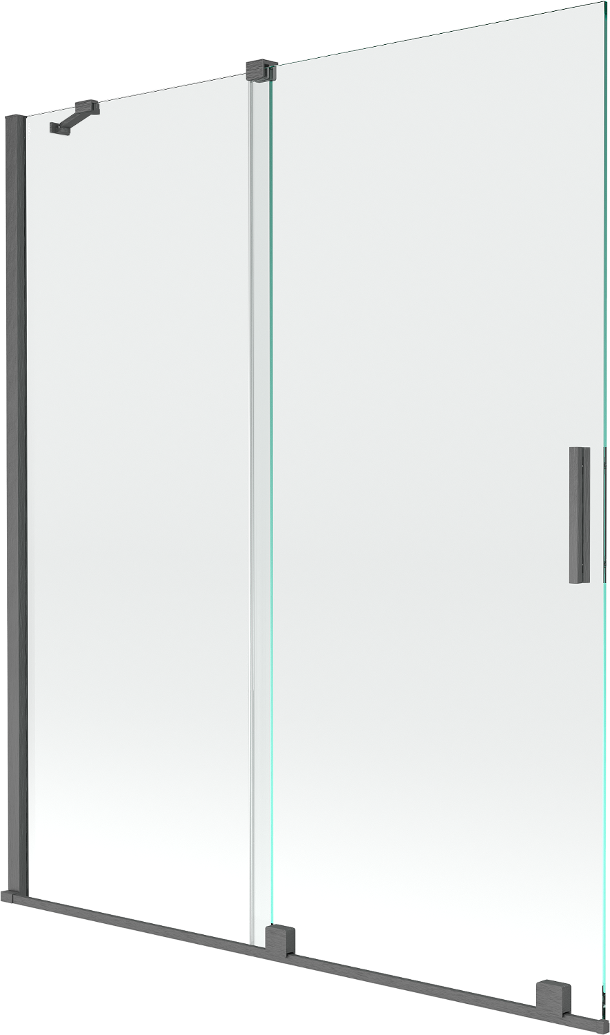 Mexen Velar parawan nawannowy 2-skrzydłowy rozsuwany 140 x 150 cm, transparent, gun gray szczotkowany - 896-140-000-01-66