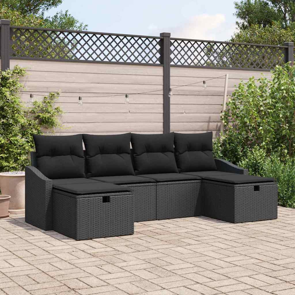 Zestaw Sof z poduszką 6 pcs polirattan vidaXL