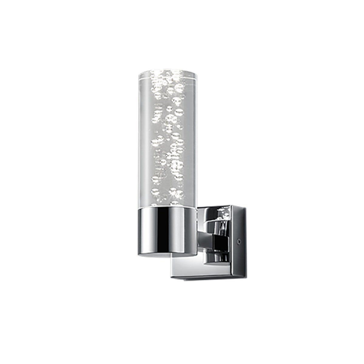 Kinkiet ścienny Bolsa chromowany przezroczysty LED 3.1W 3000K 310lm do łazienki wym: 19 x 7 x 7 cm akryl IP44 Trio