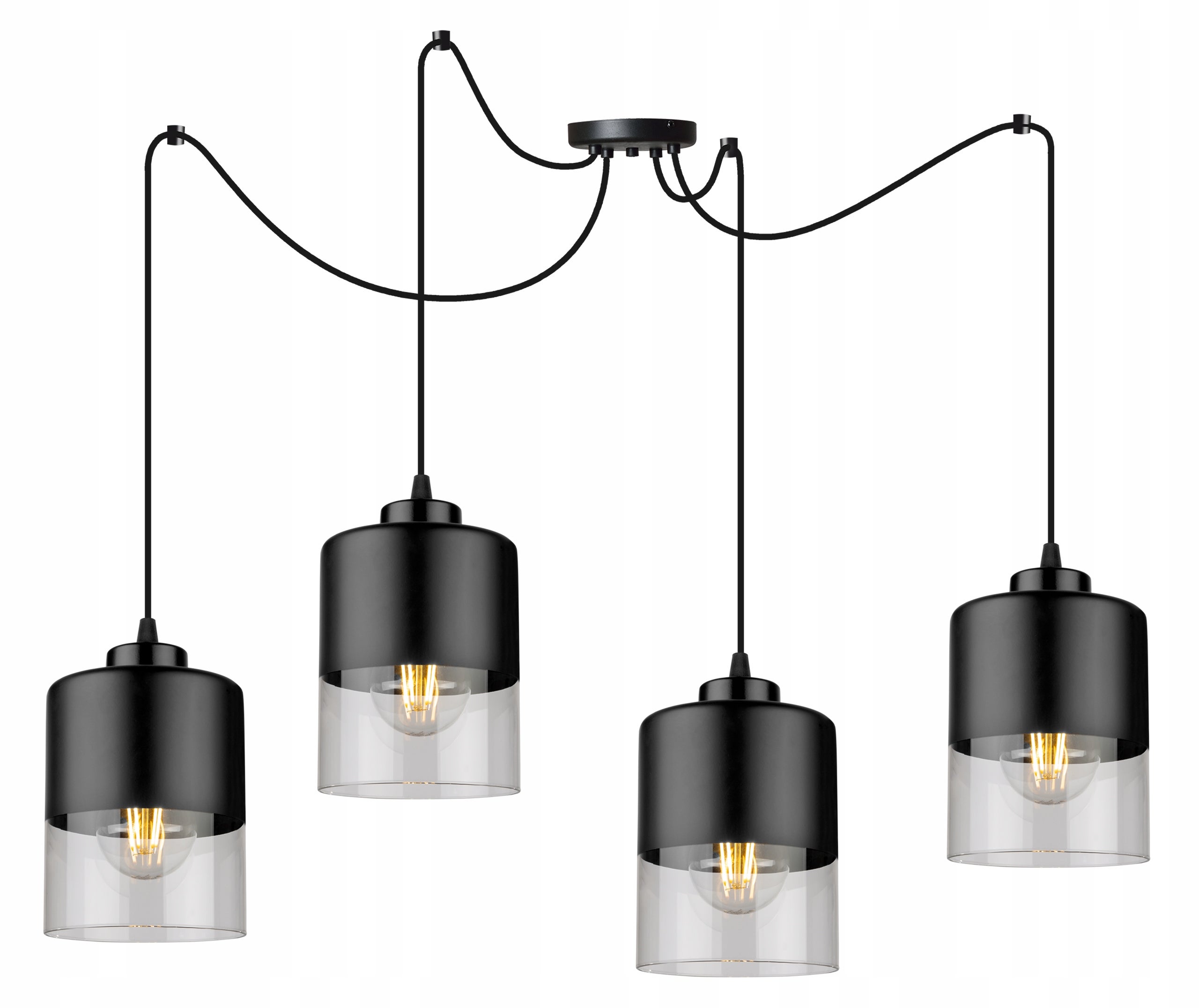 Lampa sufitowa wisząca Light Home LH Roma Spider Pająk Klosz szklany 4x E27 60W czarny
