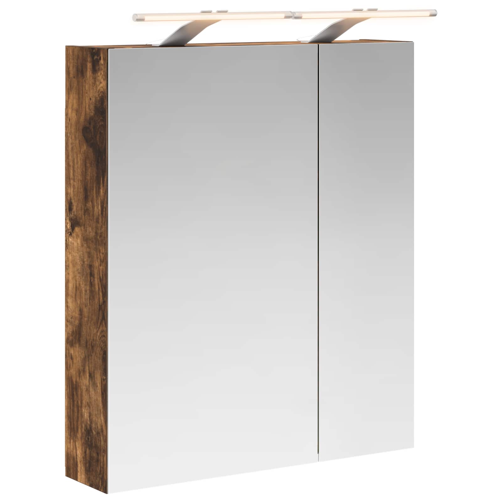 Szafka z lustrem do łazienki Dąb wędzony 60 x 14,5 x 70 cm