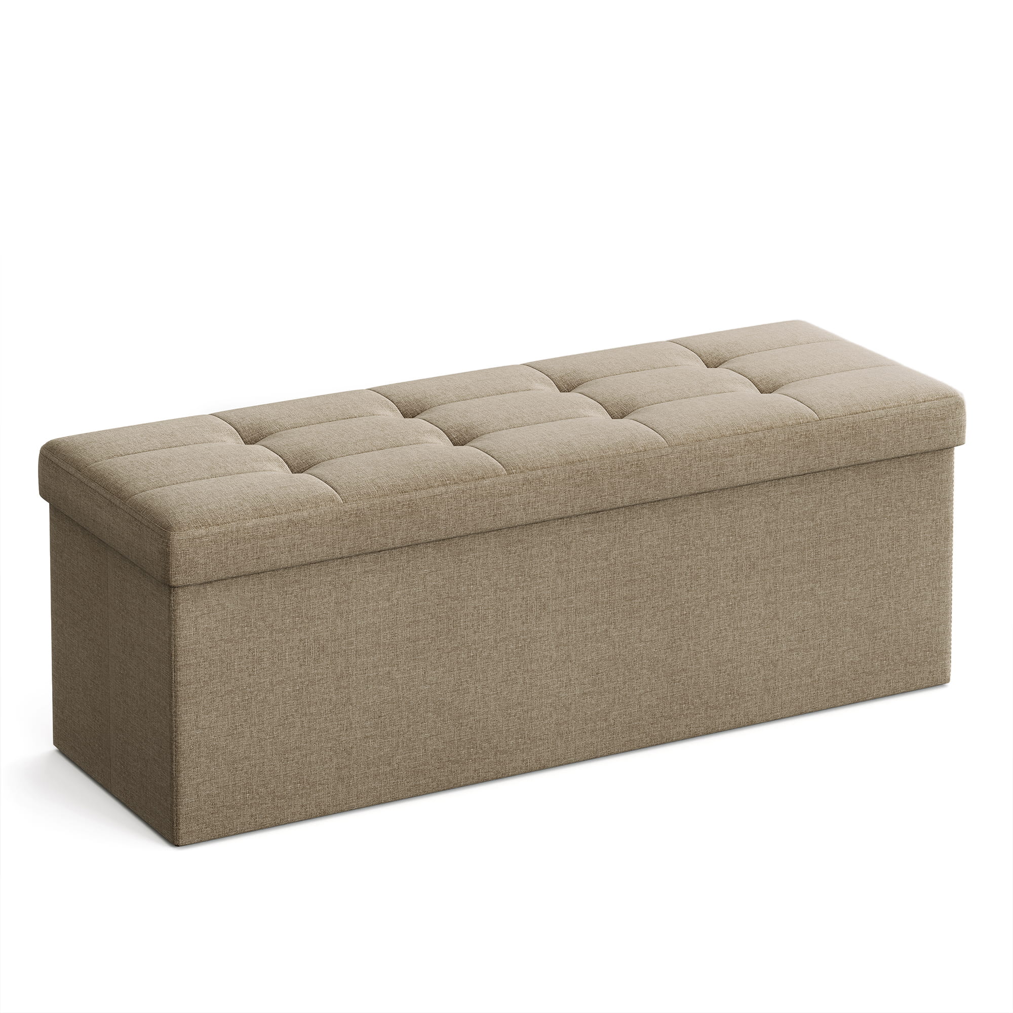 Pufa Songmics tapicerowana ze schowkiem siedzisko 110x38cm beżowa do sypialni