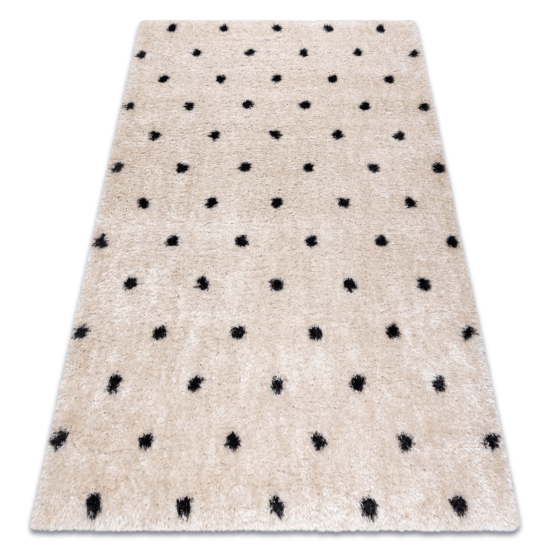 Dywan FLUFFY 2370 shaggy kropki - krem / antracyt 160x220 cm