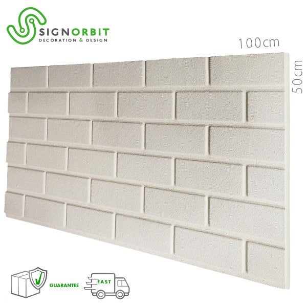 BIAŁY Panel imitujący cegłę z EPS powlekanego żywicą Rozmiar 100x50 cm Grubość 2 cm