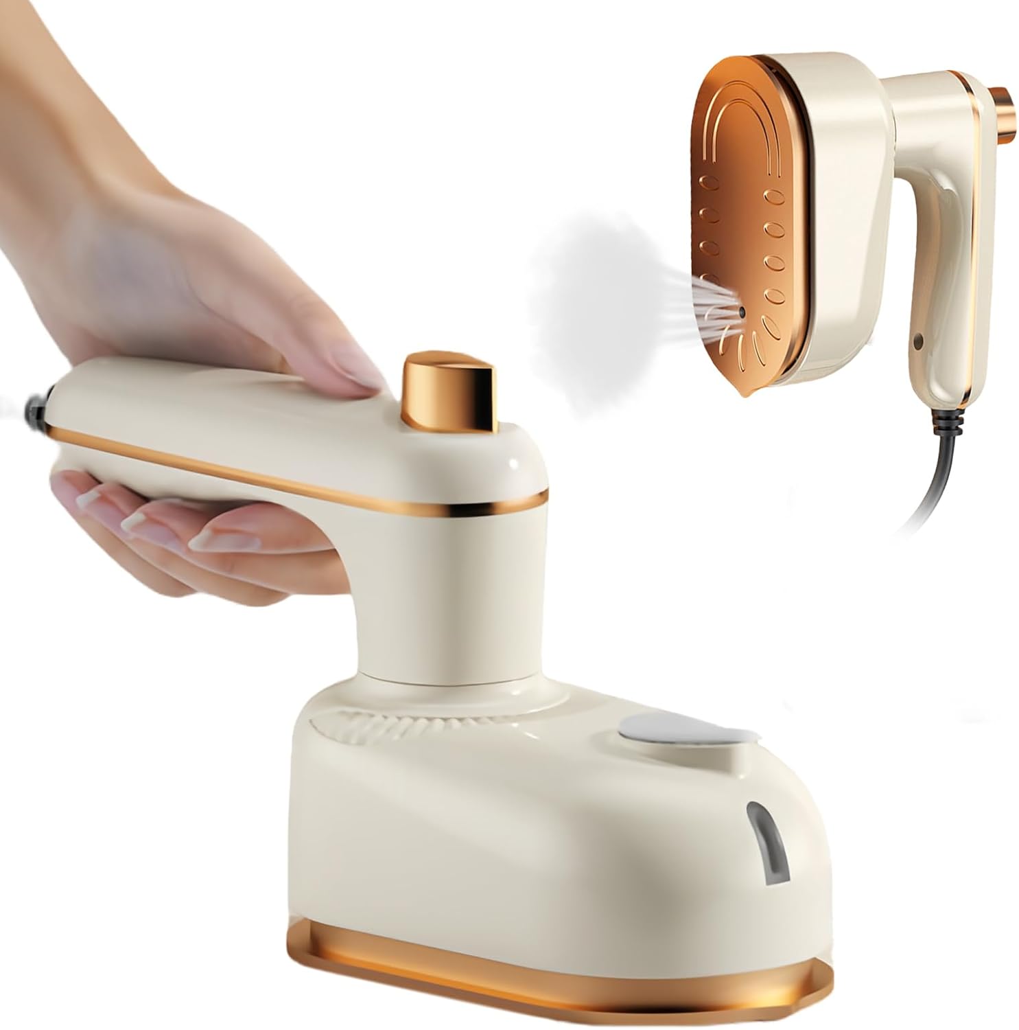 Żelazko parowe Steamer Travel z 50 ml zbiornikiem na wodę, miniaturowe, składane żelazko podróżne, nagrzewa się w 10 sekund
