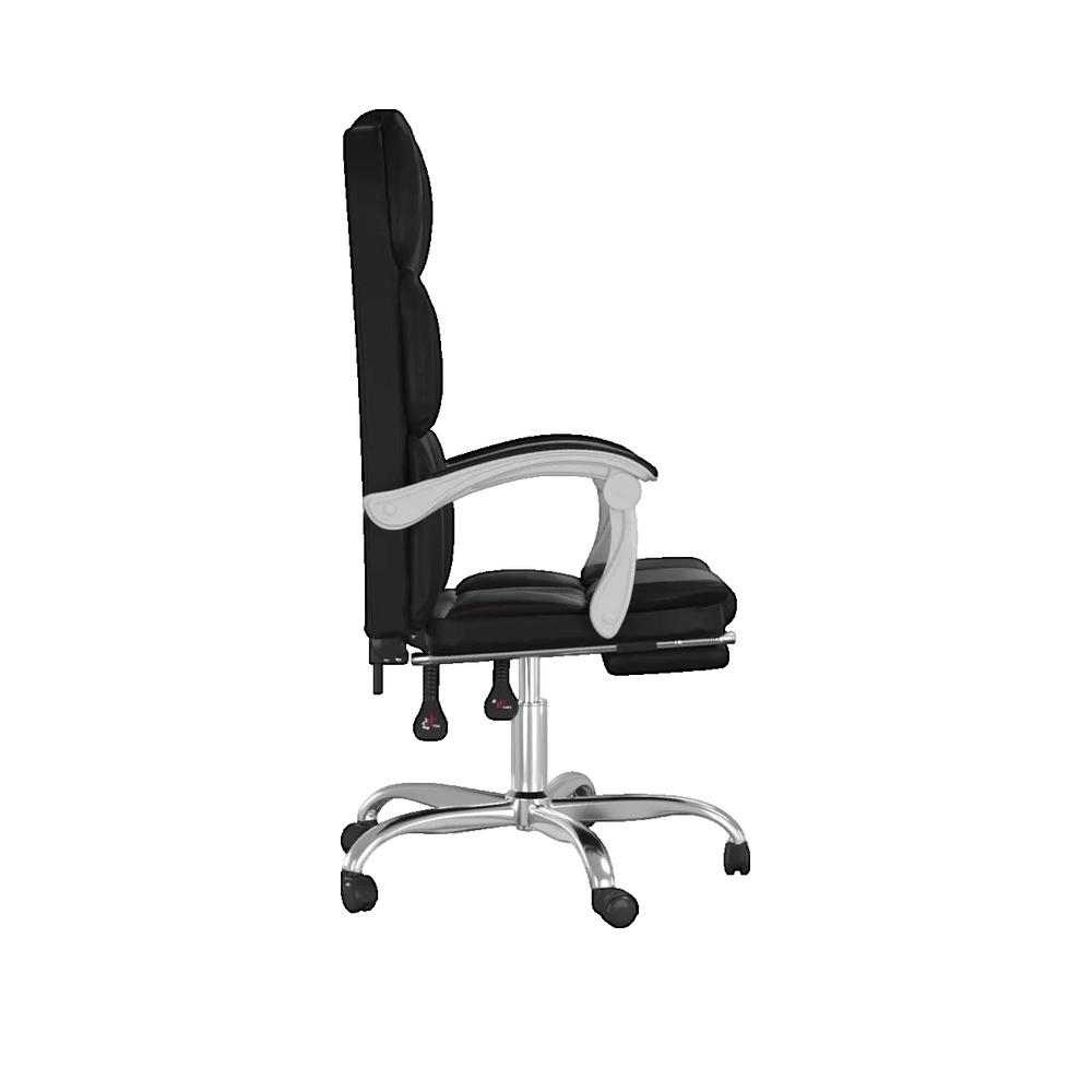 Fotel Biurowy vidaXL Klasyczny Design Czarna Skóra Ekologiczna Regulowany