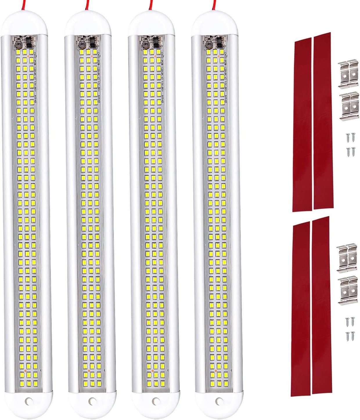 Opakowanie 120 diod LED, włącznik do paska LED - odpowiedni do kamperów, ciężarówek i samochodów kempingowych.