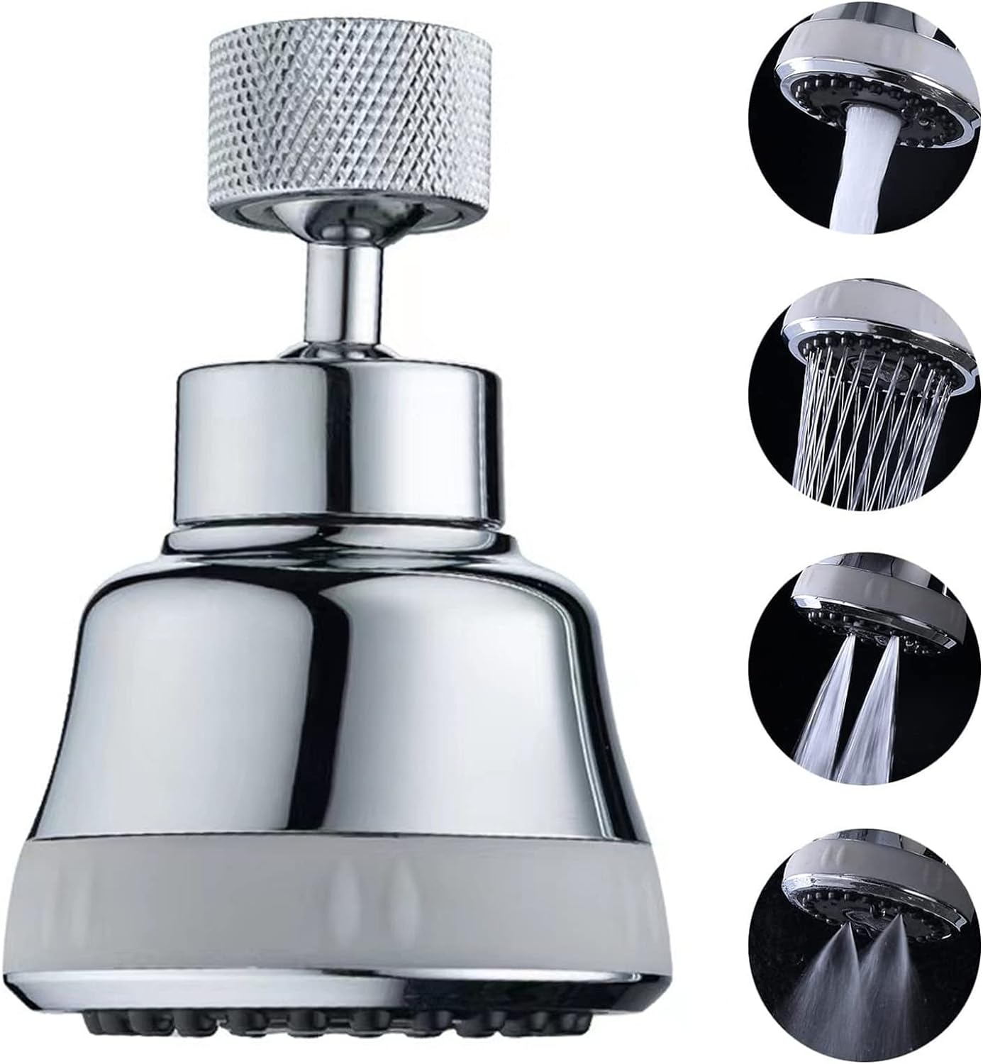 Końcówka do kranu kuchennego z 4 trybami, obrotowy aerator do kranu, końcówka do kranu kuchennego z obrotem o 360°, kawowy (3,27 * 2,24 * 0,87 cala)