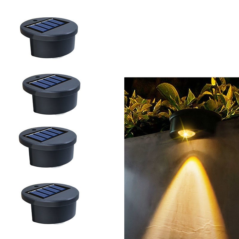 Zestaw 4 lamp solarnych na taras, zewnętrzne lampy solarne do oświetlania schodów, wodoodporne lampy solarne LED do ogrodzenia, barwa ciepła biała