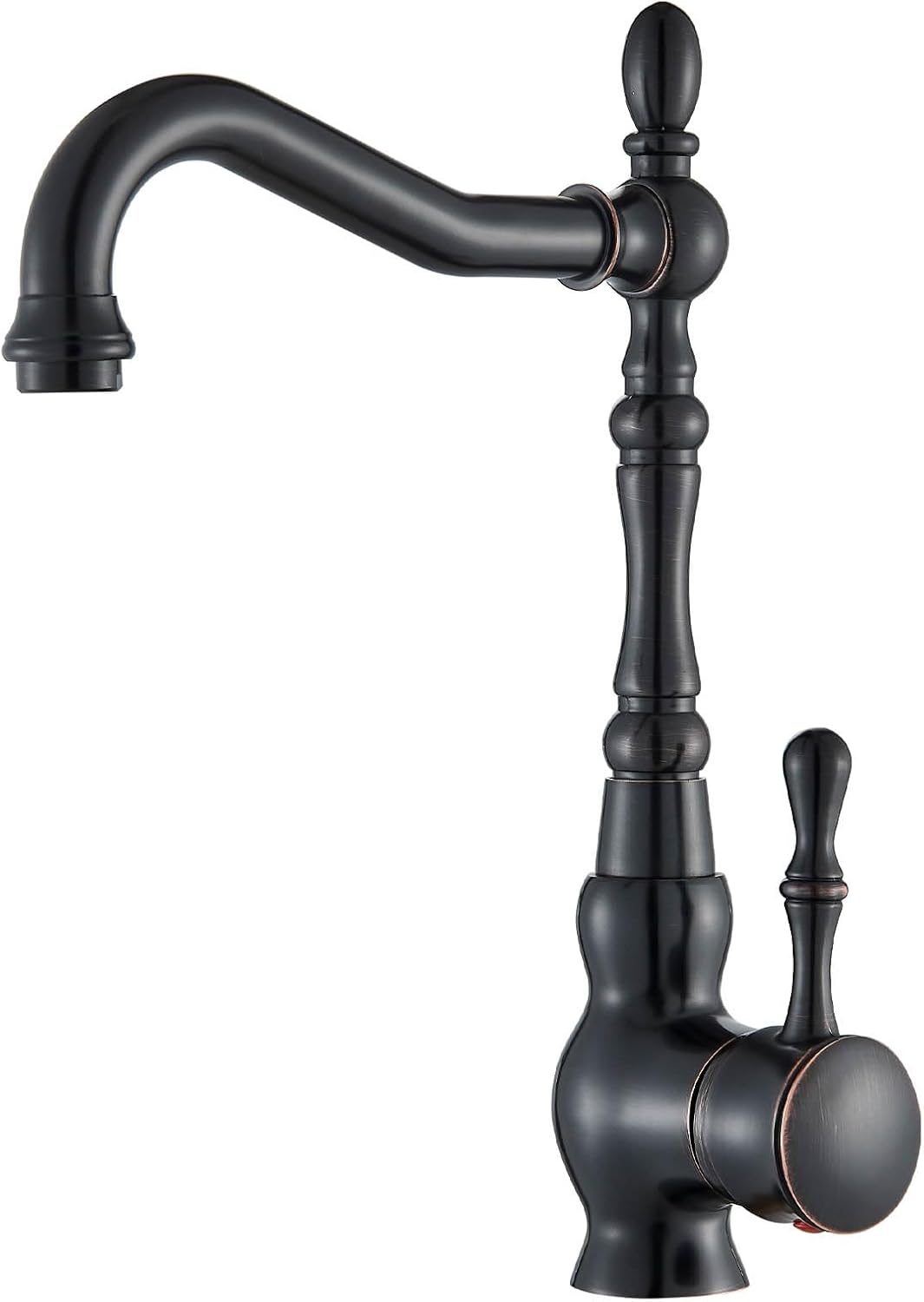 Bateria łazienkowa Retro Black – obrotowa wylewka 360°, mosiądz – antyczny design, montaż jednootworowy