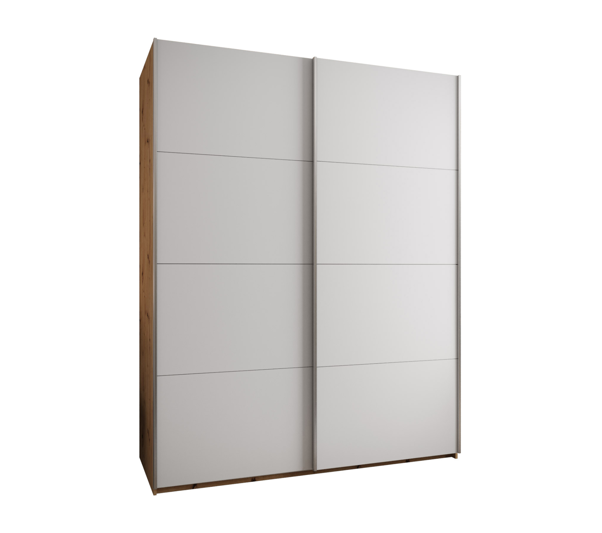 Szafa przesuwna wysoka Lux 1 200 x 64 x 245,5 cm artisan + biały + u. srebrny - Abiks Meble