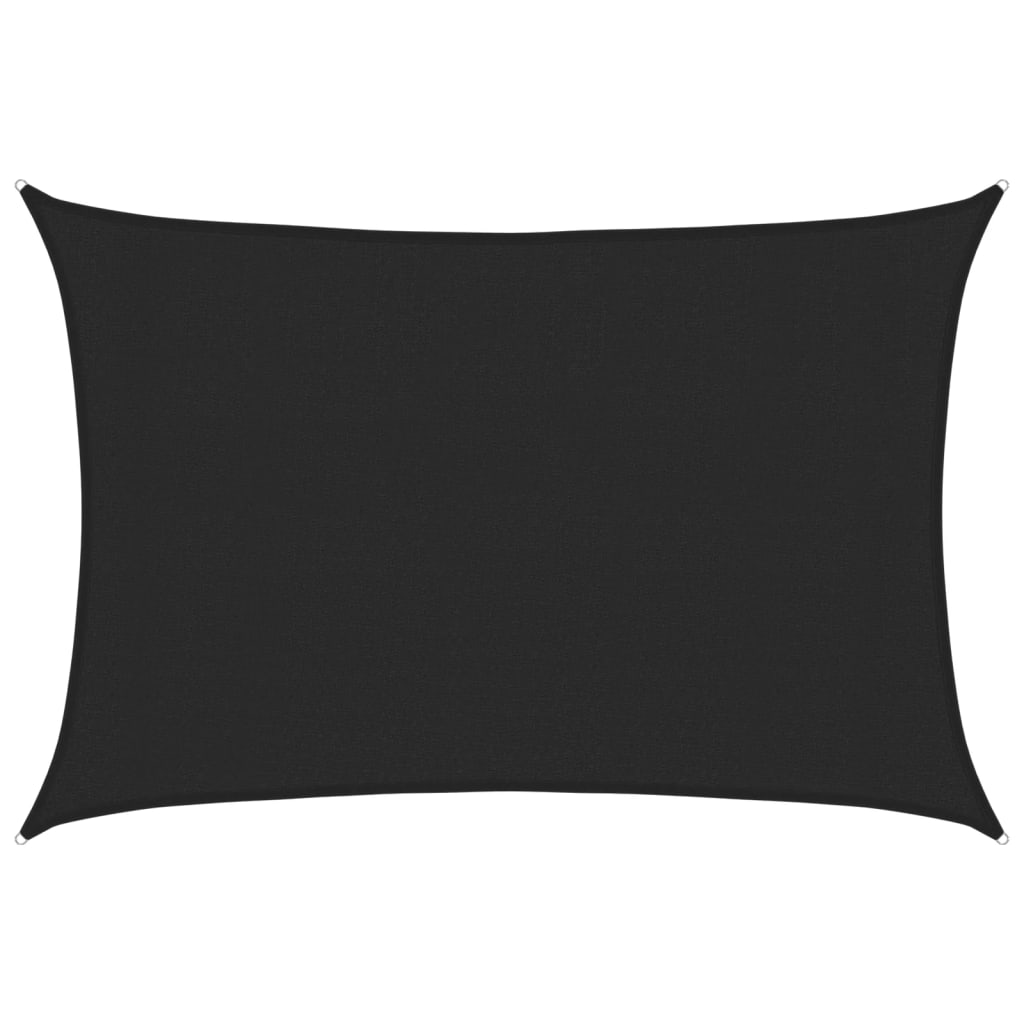 Czarny żagiel przeciwsłoneczny 160 g/m² 3 x 4,5 m z HDPE, osłona przeciwsłoneczna do ogrodu, tarasu lub balkonu