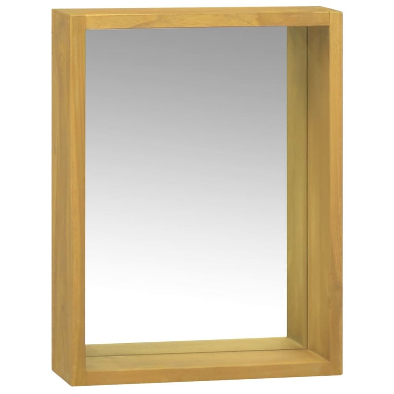 vidaLXL Szafka z lustrem, 30x10x40 cm, lite drewno tekowe