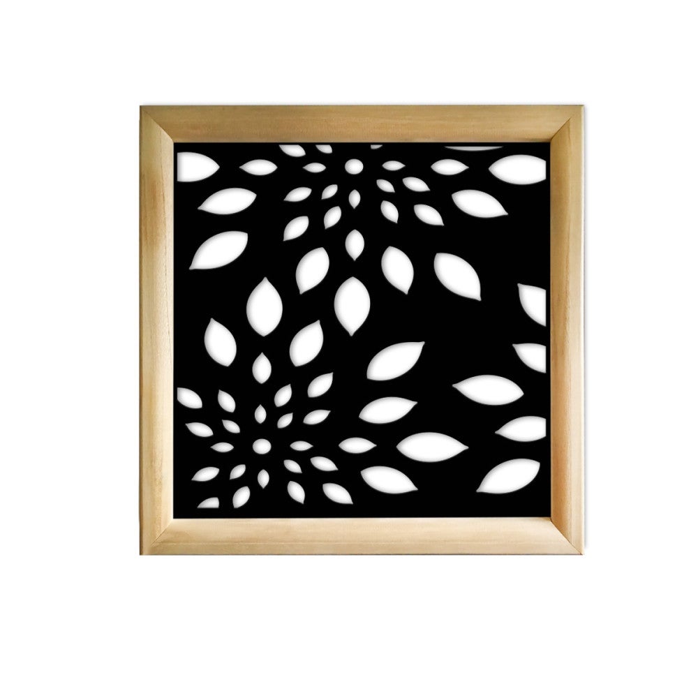 FAJERWERKI - Kwadratowe moduły dekoracyjne z drewna i PCV - Rozmiar 98x98 cm - Grubość 64 mm - Kolor wewnętrzny CZARNY