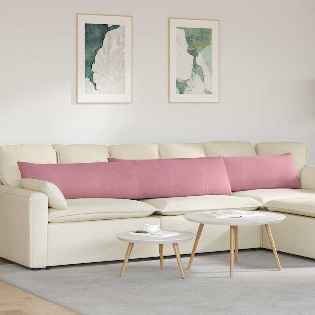 Poduszki na sofę 2 pcs Różowy 200 x 40 cm Tkanina sztruksowa vidaXL