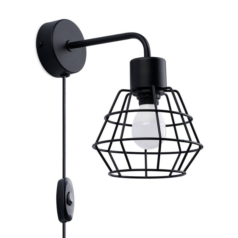 Applique Acier Noir E14 1 Suba