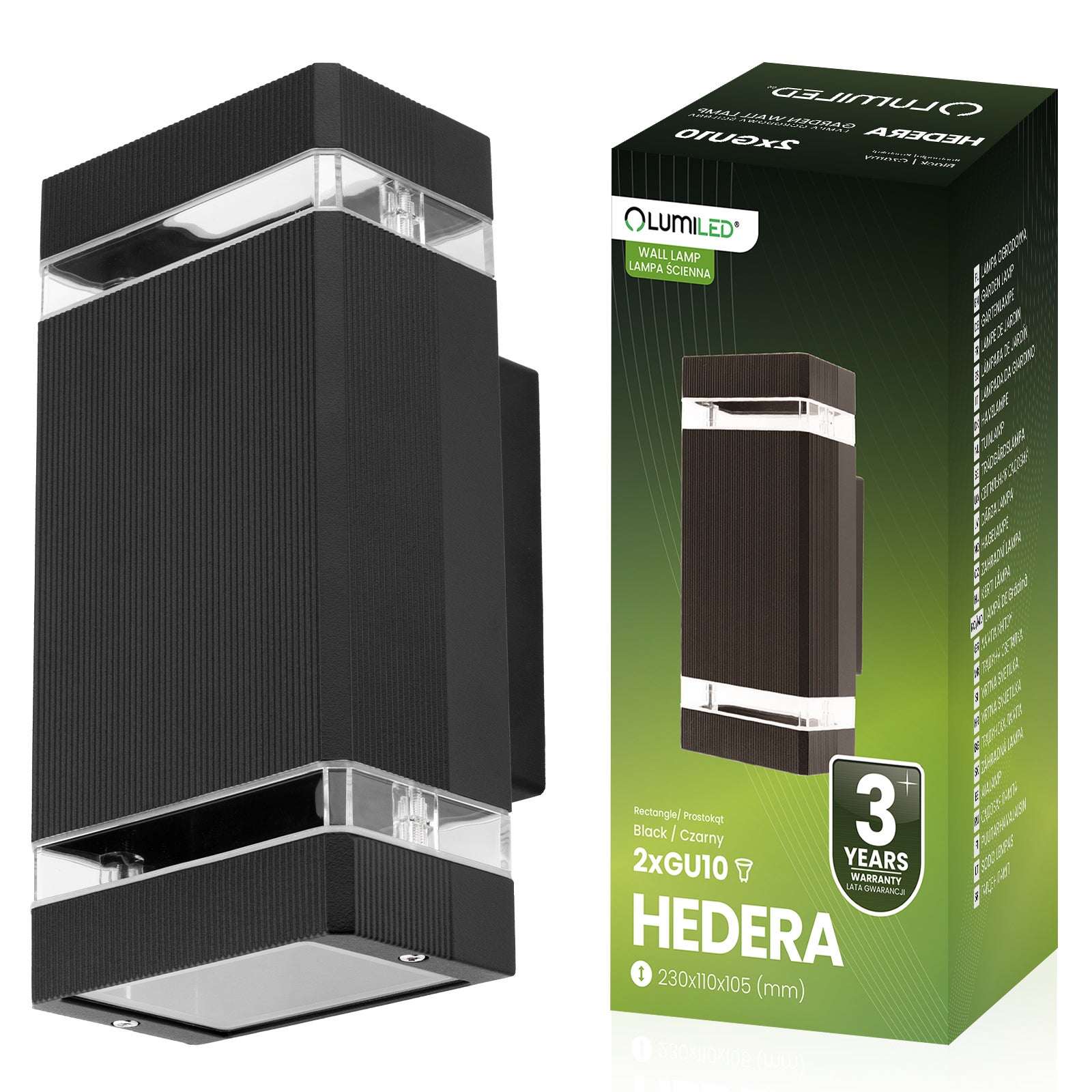 Kiknkiet Zewnętrzny Ogrodowy Elewacyjny GU10 Czarny Aluminium Lumiled 1 szt.