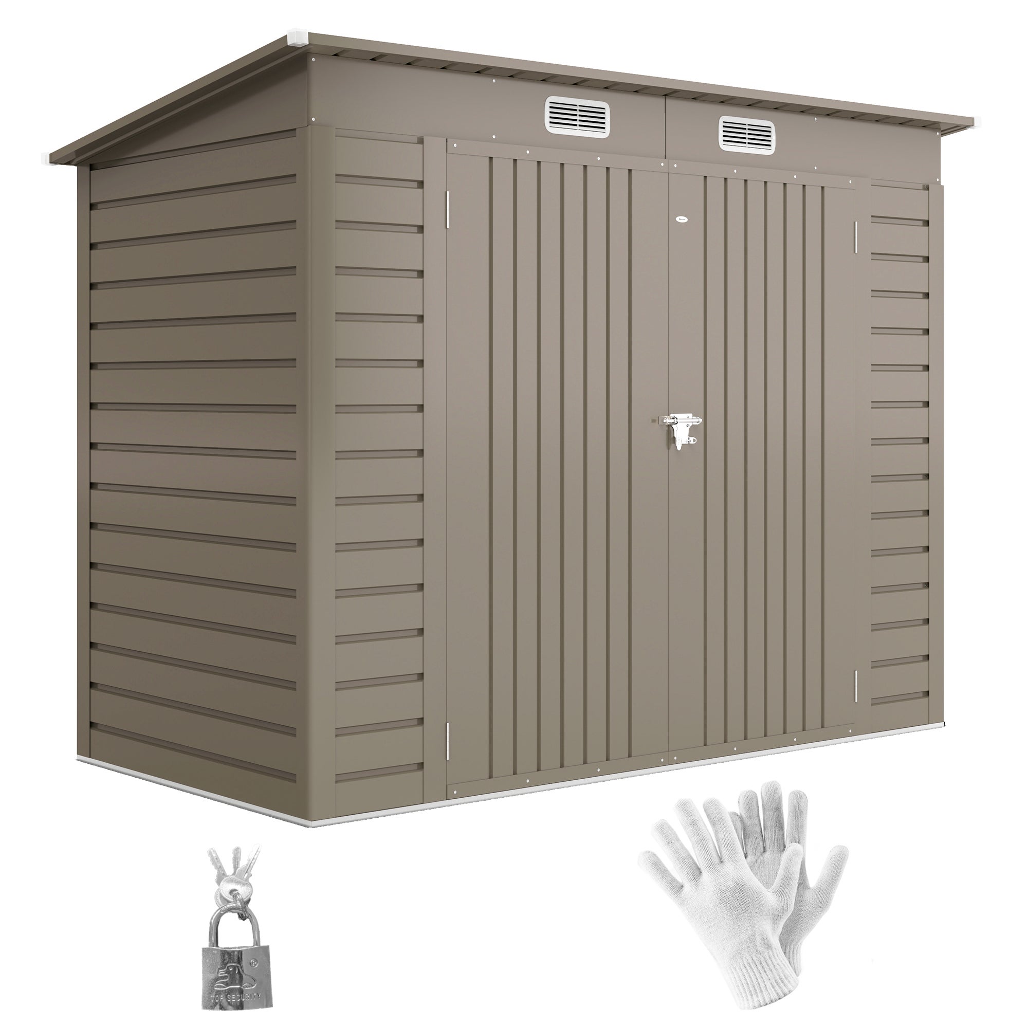 3 m² metal domek narzędziowy, łatwy szer. montażu, jasnoszary enhanced galvanized stal ogrógł. cabin konstrukcja