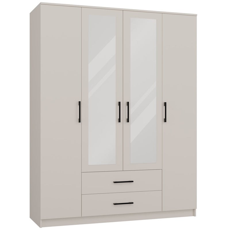 Szafa Topeshop Romana 160 z lustrem 2 szuflady 160 cm kaszmir beż 160x54x205 cm 1 szt
