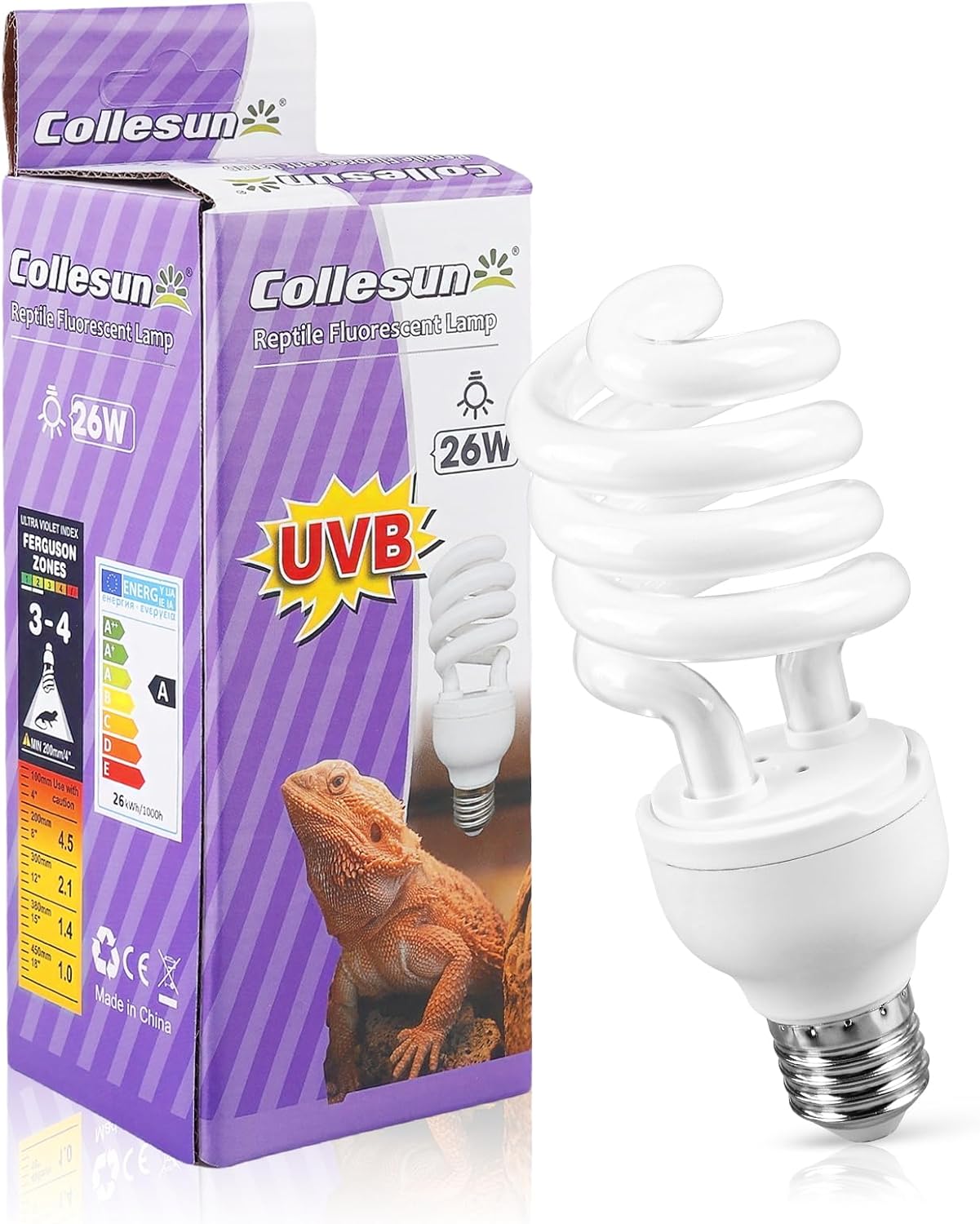 Żarówka 26 W 10,0 UVB dla gadów – kompaktowa lampa fluorescencyjna UVB, idealna do akwariów, terrariów i szklanych pojemników